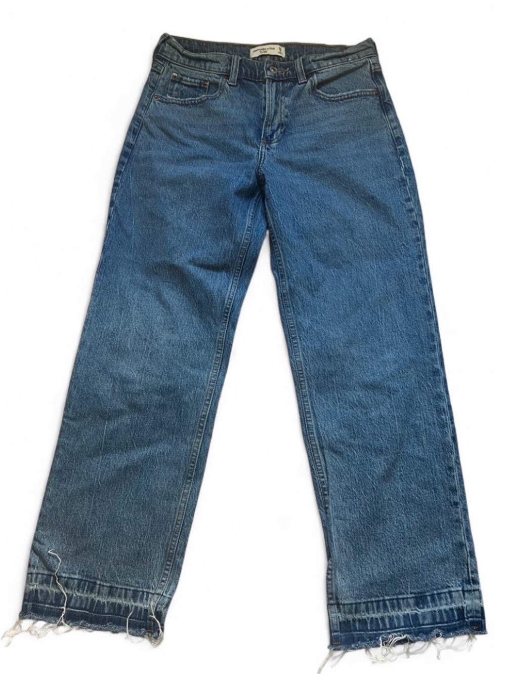 Abercrombie & Fitch Low Rise The Baggy Jeans with frayed hem
